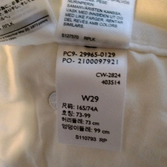 Levi's Mid-Length Shorts Cuffed White Stretch Women's Size 29 New w/Tags - Picture 6 of 6